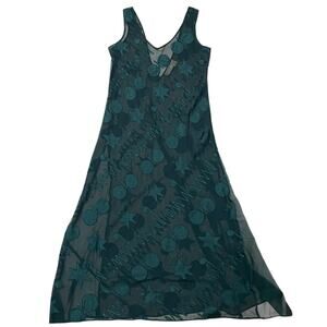 Victoria's Secret Vintage Gold Label Sheer Maxi Nightgown - Green - Medium